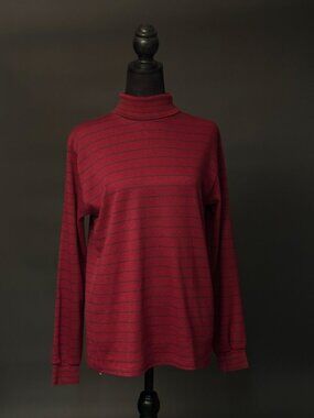 LL Bean Dark Red w/ Green Pinstripes